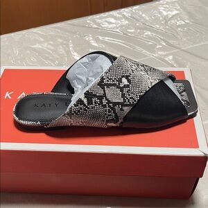 Katy Perry Black and Snake Print Sandals